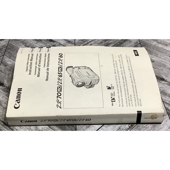 Canon  Camcorder ZR70MC/ZR 65MC/ZR 60 Instruction Manual English/French/Spanish - Picture 5 of 6